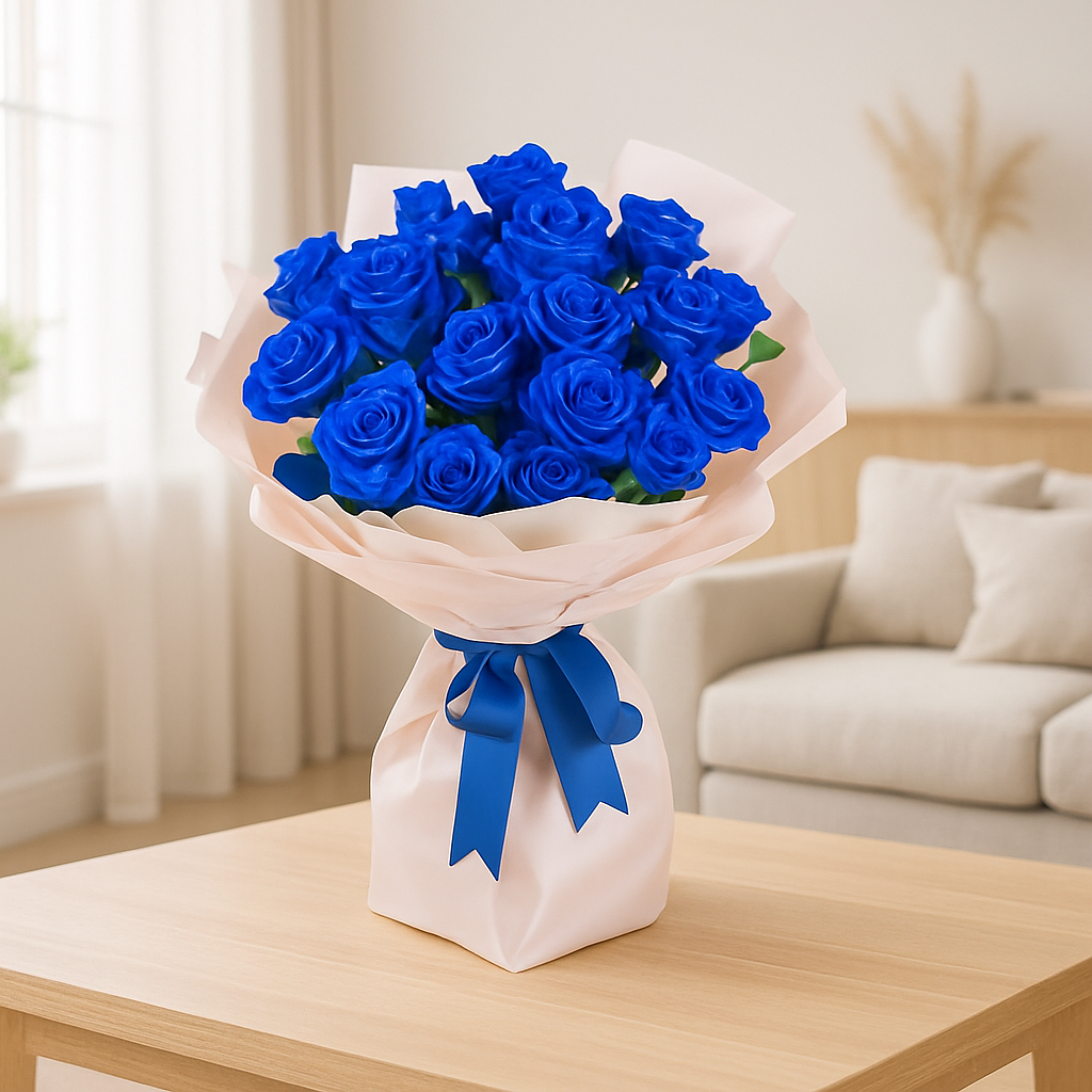 Flowers to Ecuandureo Mexico Bouquet of Blue Roses