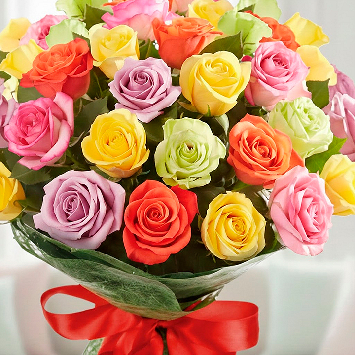 Flowers to Monterrey Mexico Rainbow Roses